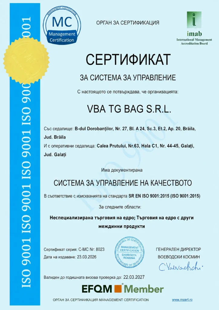 Certificate 9001 ISO